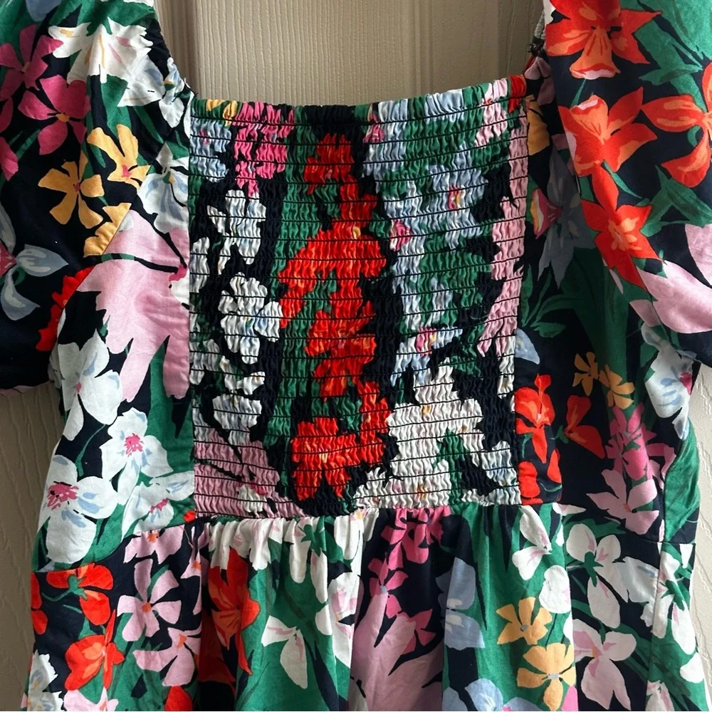 Old Navy Multicolor Cotton Floral Puff Sleeve Blouse Women’s Size Medium